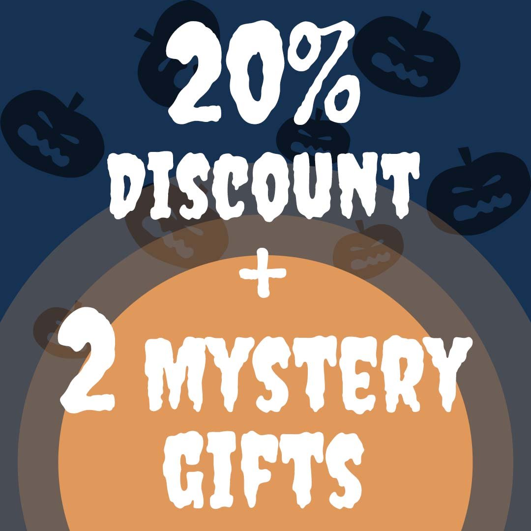 6 Stamps = 20% Discount + 2 Mystery Gifts